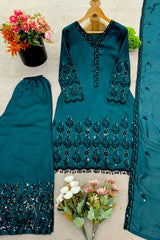 Vichitra Silk With Embroidery Sequence - Vastra Gehna