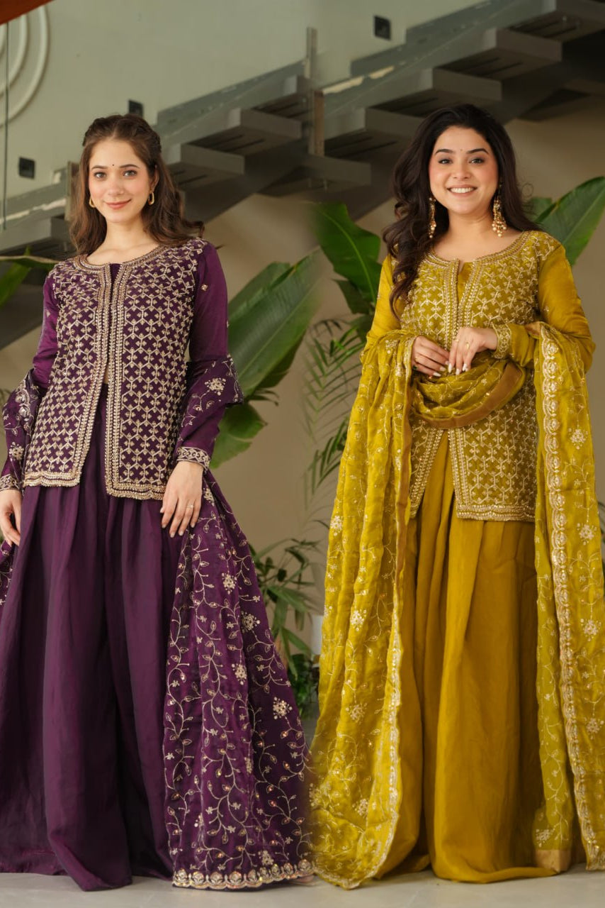 Fendy with Rich Beads Embroidered work - Vastra Gehna