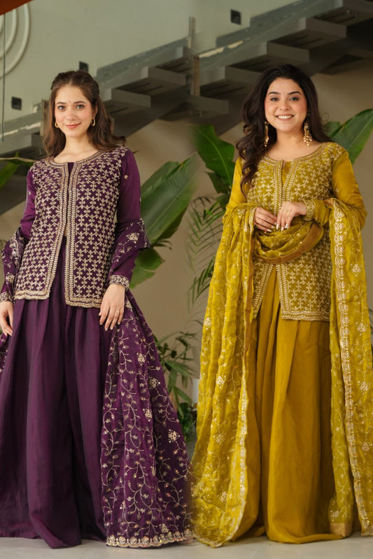 Fendy with Rich Beads Embroidered work - Vastra Gehna