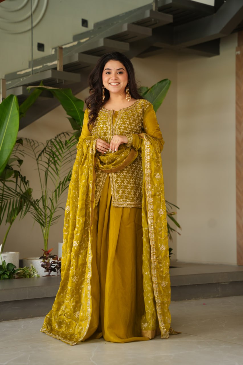 Fendy with Rich Beads Embroidered work - Vastra Gehna