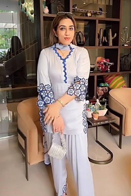 ARSI SALVAR . WITH FANCY DUPPATA AND EMBROIDERY WORK - Vastra Gehna