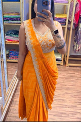 Trending Embroidery Sequence work ready to wear saree - Vastra Gehna
