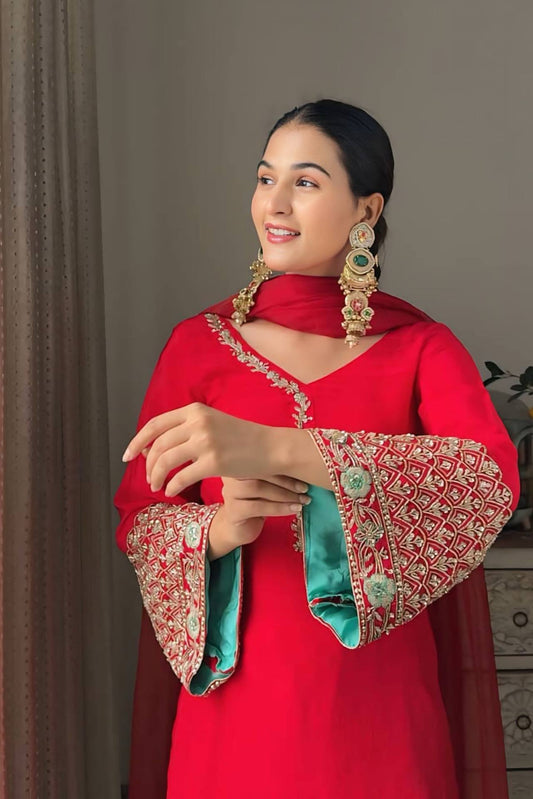 AND SALVAR . WITH FANCY DUPPATA AND EMBROIDERY WORK* - Vastra Gehna