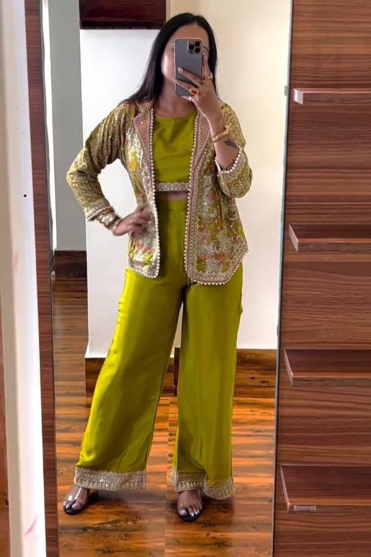 Super Trending Party Wear Shrug with Palazzo - Vastra Gehna