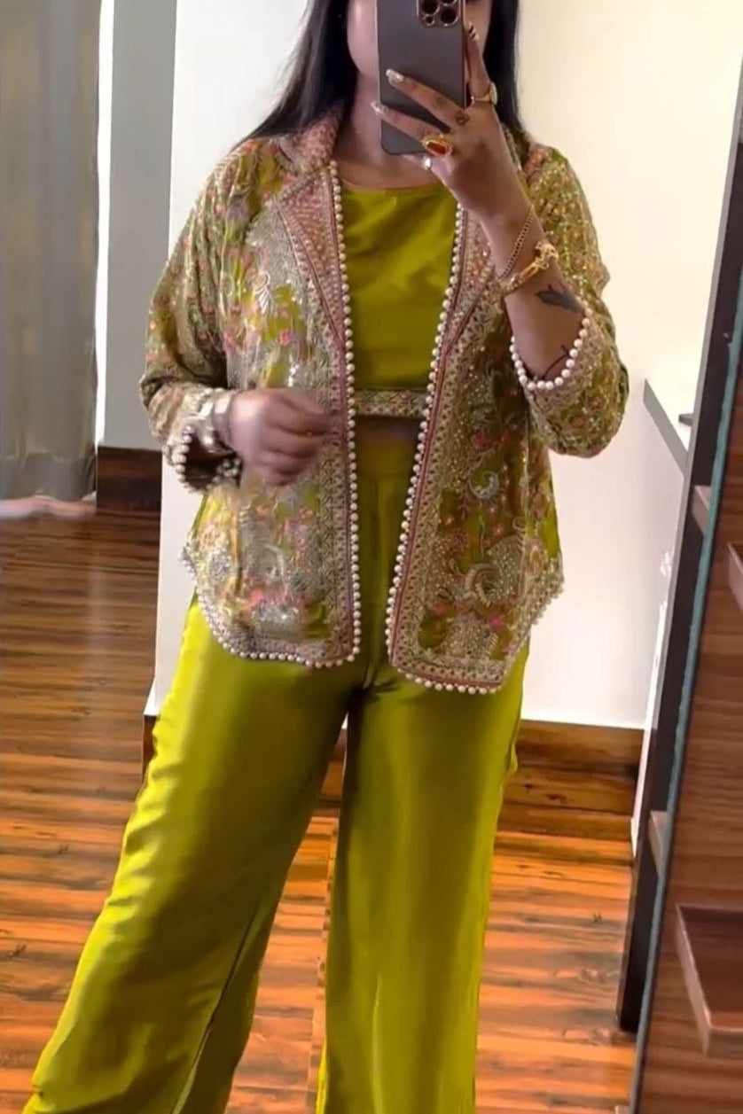 Super Trending Party Wear Shrug with Palazzo - Vastra Gehna