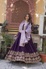 Star Georgette with Embroidery LEHENGA - Vastra Gehna