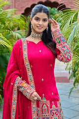 SILK EMBROIDERY PLAZZO CORD SET - Vastra Gehna