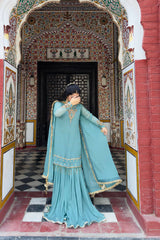 PLAZZO. WITH FANCY DUPPATA AND EMBROIDERY WORK - Vastra Gehna