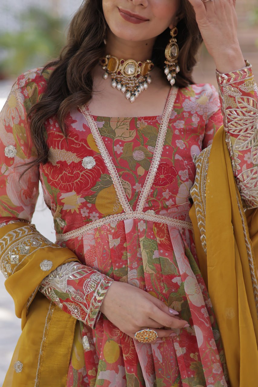 ALIA CUT GOWN WITH DUPATTA SET - Vastra Gehna