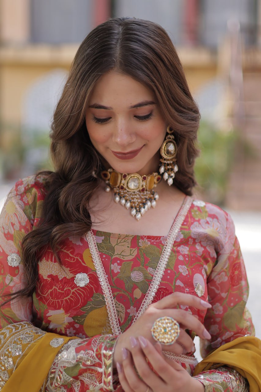 ALIA CUT GOWN WITH DUPATTA SET - Vastra Gehna