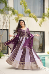Rich Zari & Sequins Gown with dupatta - Vastra Gehna