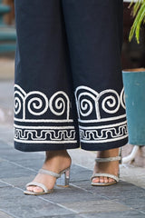 Black printed Embroidered Cotton Co-Ord Set (Copy) - Vastra Gehna