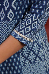 Our elegant blue printed kurta wih plazzo co-ord set - Vastra Gehna