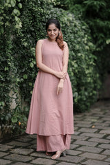 Our elegant designer printed kurta & plazzo co-ord set set pure cotton - Vastra Gehna