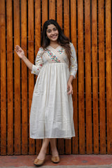 Our elegant designer printed kurta as gown set pure cotton. - Vastra Gehna