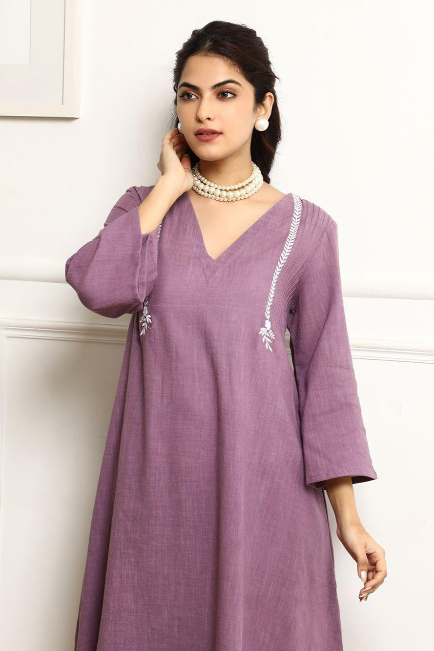Our elegant designer printed kurta & plazzo with dupatta as gown set pure cotton. - Vastra Gehna