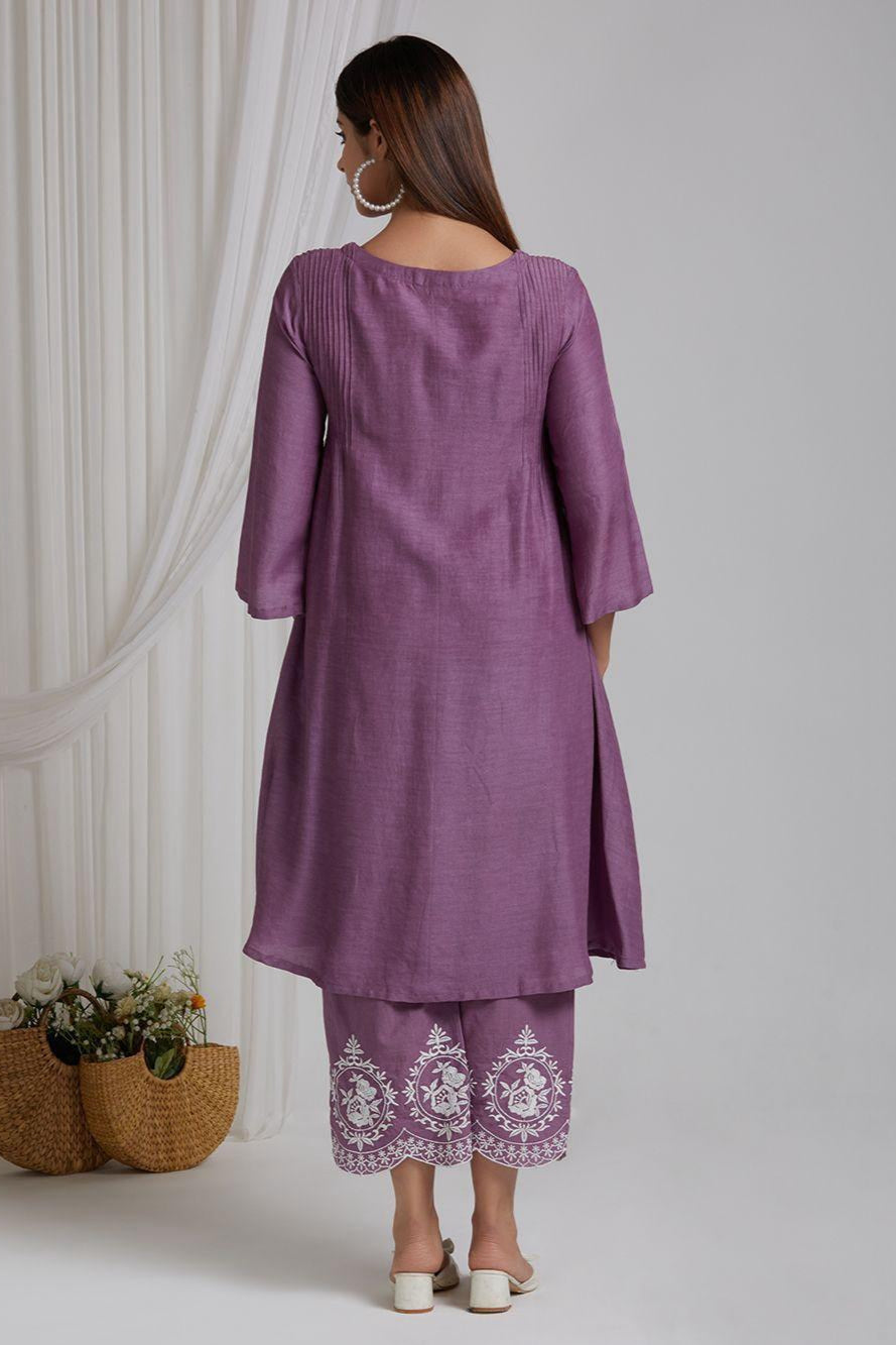 Our elegant designer printed kurta & plazzo with dupatta as gown set pure cotton. - Vastra Gehna