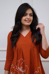 Our elegant designer printed kurta & plazzo co-ord set set pure cotton - Vastra Gehna