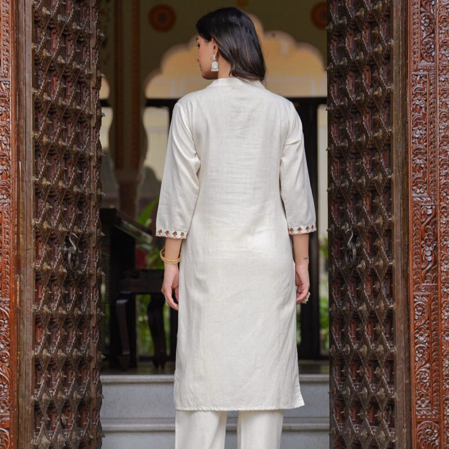 Our elegant designer printed kurta & plazzo with dupatta co-ord set set pure cotton. - Vastra Gehna