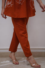 Our elegant designer printed kurta & plazzo co-ord set set pure cotton - Vastra Gehna