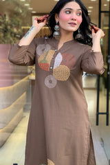 Our elegant designer thread kurta & plazzo with dupatta co-ord set pure cotton. - Vastra Gehna