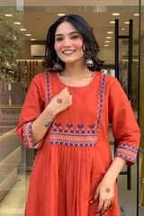 Our elegant thread kurta wih plazzo co-ord set pure cotton. - Vastra Gehna