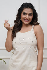 Our elegant mirrior work embroidary kurta wih plazzo co-ord set. - Vastra Gehna