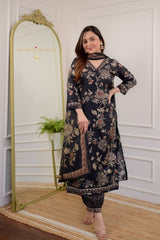 Our elegant designer printed kurta plazzo with dupatta co-ord set set pure cotton. - Vastra Gehna