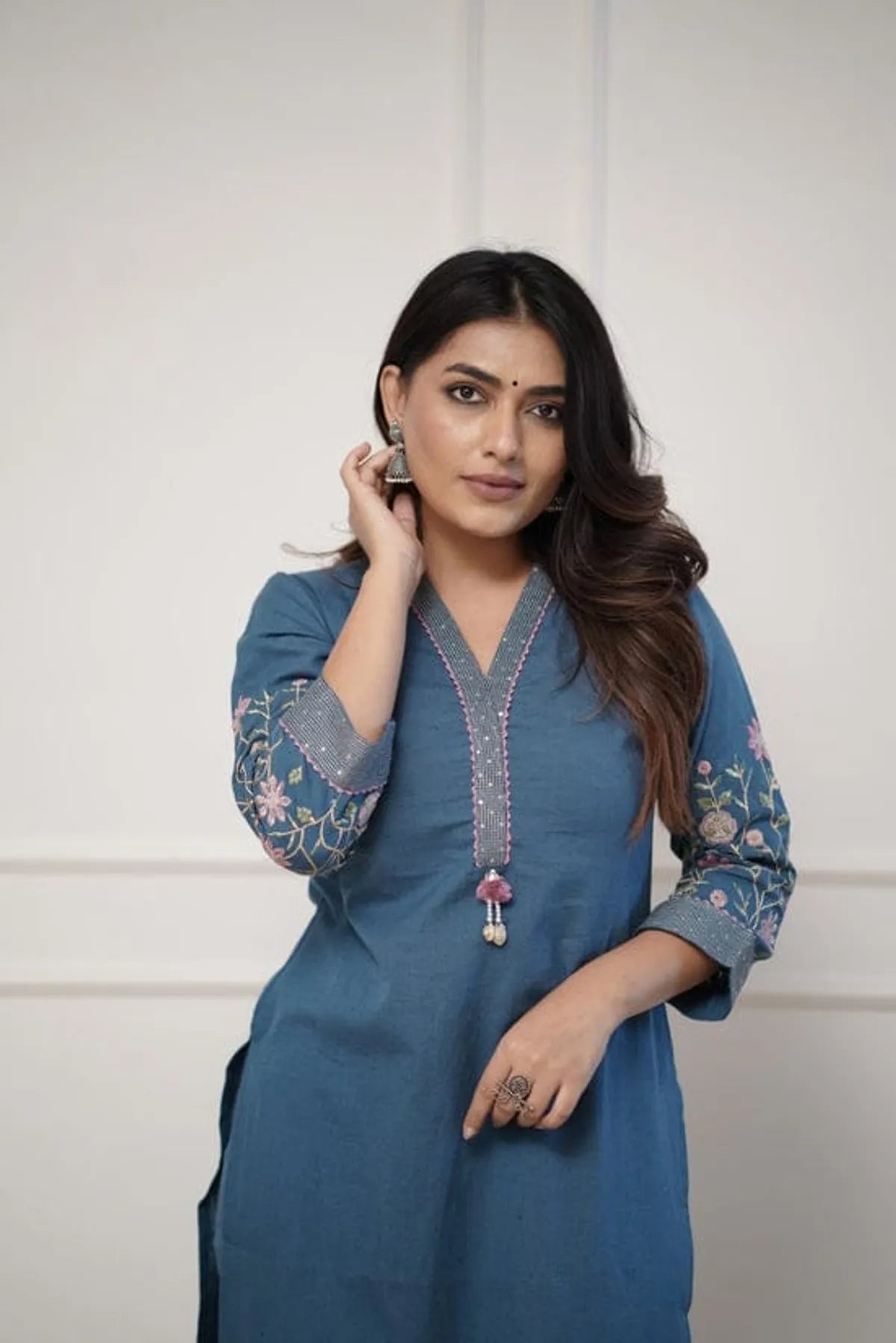 Our elegant designer printed kurta with plazzo co-ord set set pure cotton. - Vastra Gehna