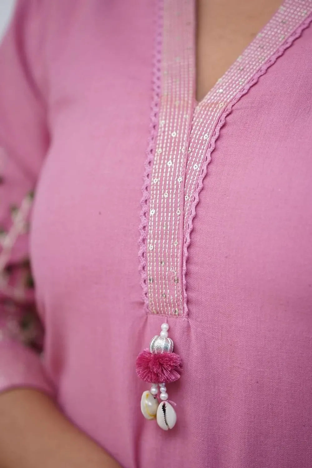 Our elegant designer printed kurta with plazzo co-ord set set pure cotton. - Vastra Gehna