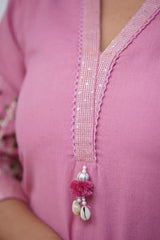 Our elegant designer printed kurta with plazzo co-ord set set pure cotton. - Vastra Gehna