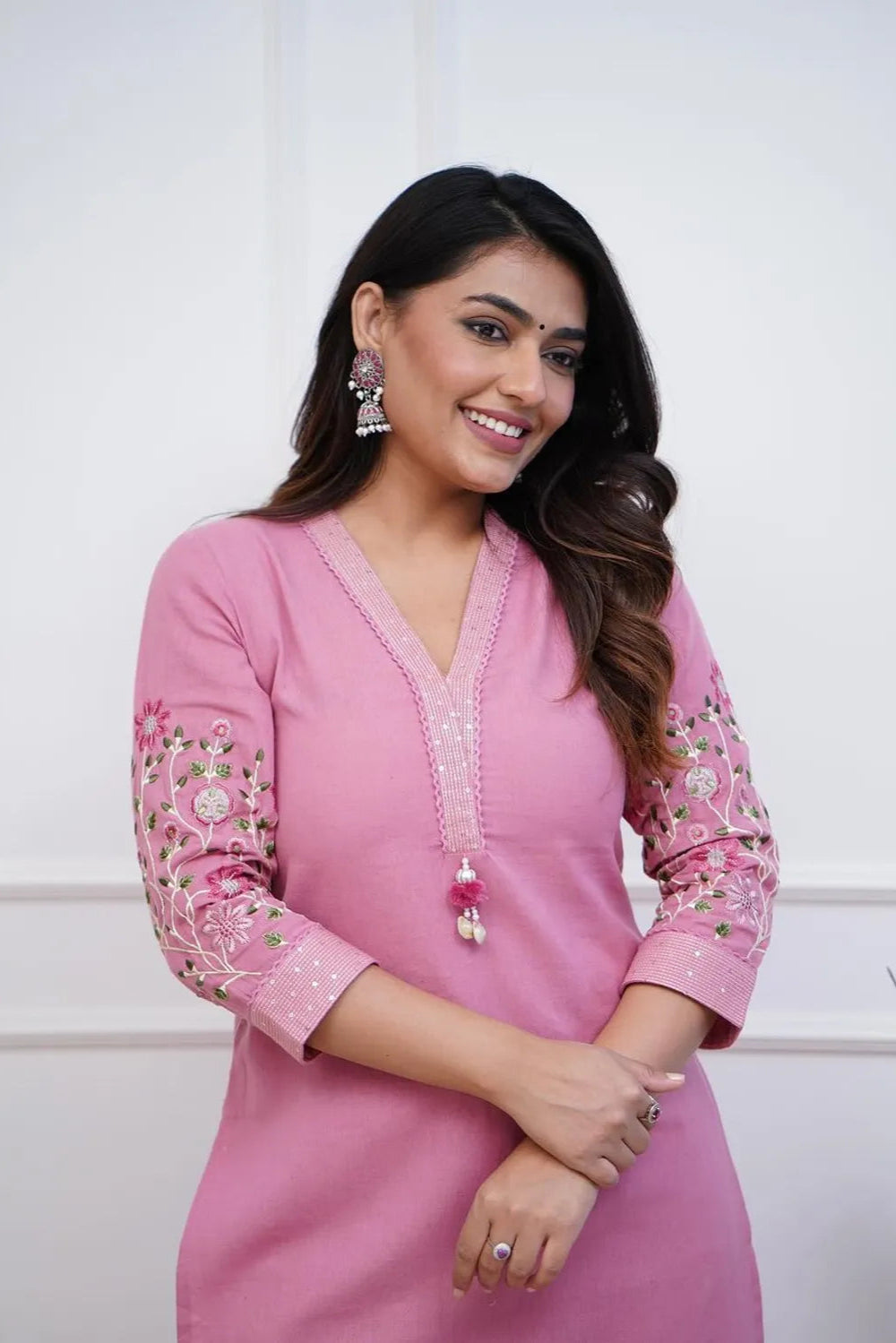 Our elegant designer printed kurta with plazzo co-ord set set pure cotton. - Vastra Gehna