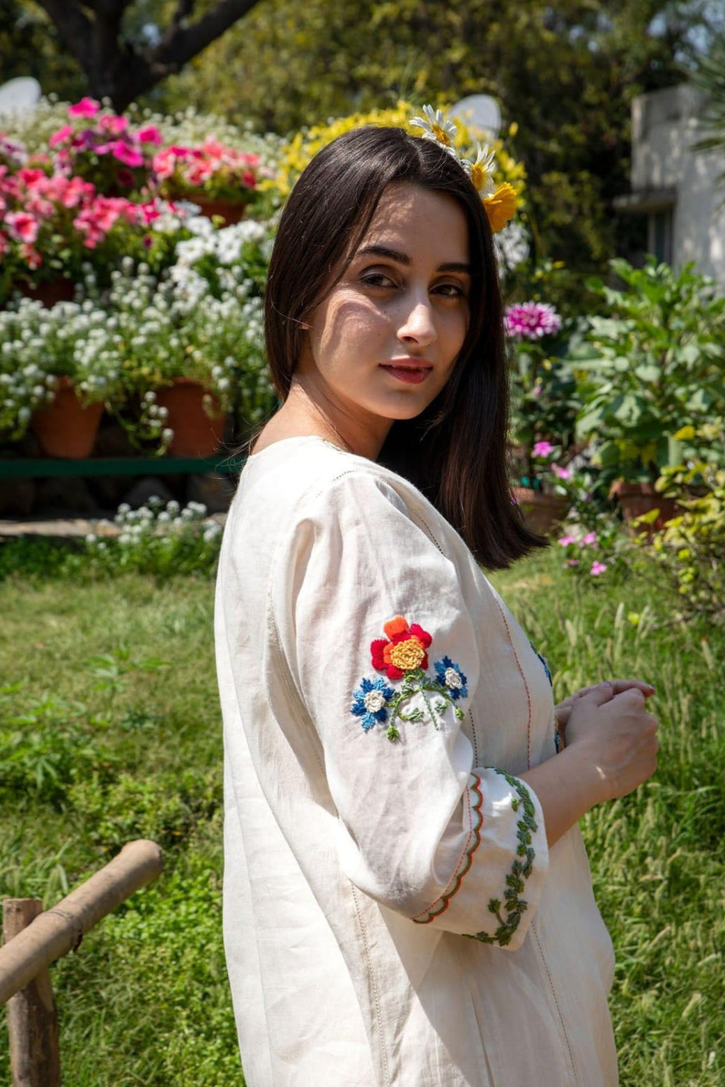 Our elegant designer Embroidary work kurta with plazzo co-ord set pure cotton - Vastra Gehna