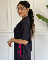 Our elegant designer kurta with pant co-ord set set pure cotton.