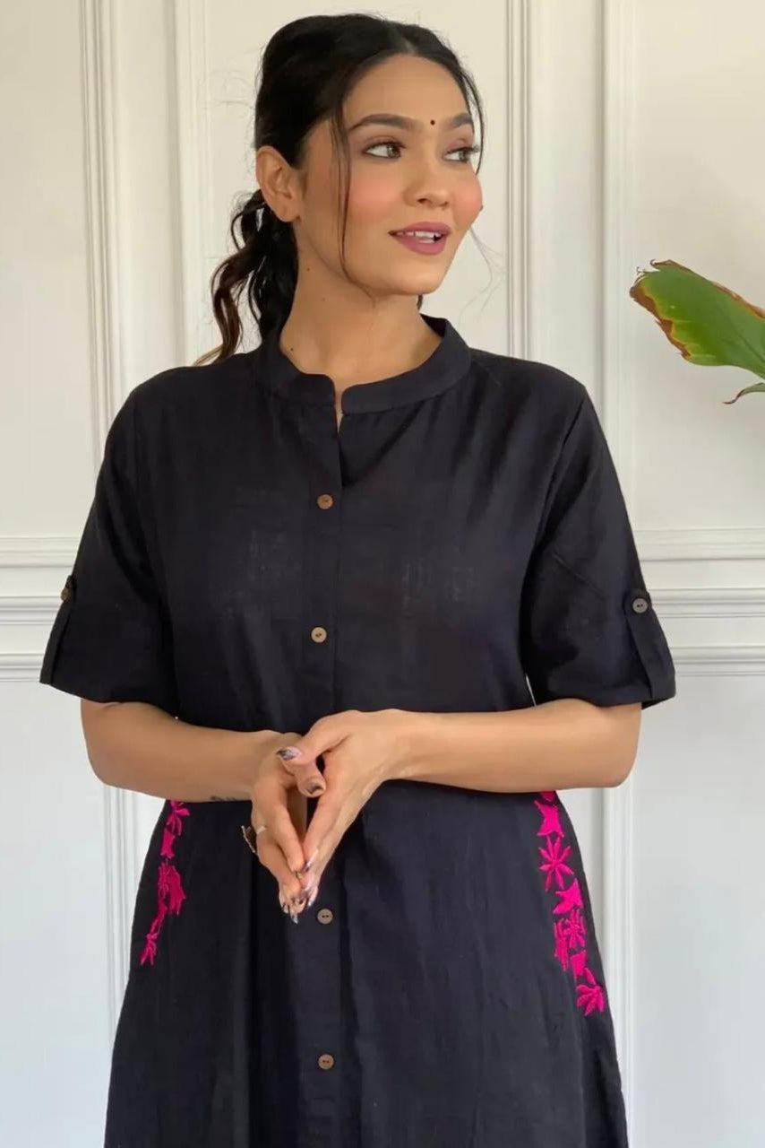 Our elegant designer Embroidary work & kurta with plazzo co-ord set pure cotton - Vastra Gehna