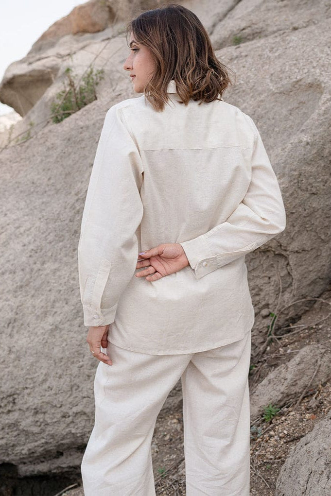 off white Printed Cotton Flex Co-Ord Set - Vastra Gehna