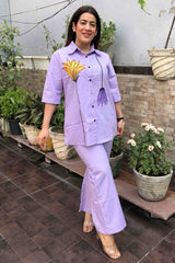 Our elegant designer printed kurta & plazzo co-ord set set pure cotton - Vastra Gehna