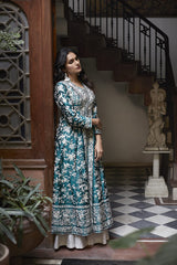 Our elegant designer printed kurta & plazzo co-ord set set pure cotton - Vastra Gehna
