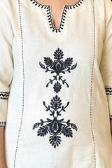 Our elegant designer thread kurta plazzo with dupatta co-ord set pure cotton. - Vastra Gehna