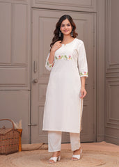 Our elegant designer kurta with pant co-ord set set pure cotton.