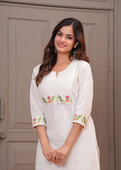 Our elegant designer kurta with pant co-ord set set pure cotton.