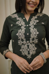 Our elegant designer printed kurta & plazzo with dupatta co-ord set set pure cotton.