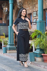 Black printed Embroidered Cotton Co-Ord Set (Copy) - Vastra Gehna
