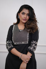 elegent black Cotton Co-Ord Set - Vastra Gehna