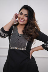 elegent black Cotton Co-Ord Set - Vastra Gehna