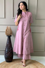 Our elegant designer Embroidary work & kurta with plazzo co-ord set pure cotton - Vastra Gehna