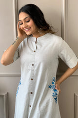 Our elegant designer Embroidary work & kurta with plazzo co-ord set pure cotton - Vastra Gehna