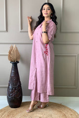 Our elegant designer Embroidary work & kurta with plazzo co-ord set pure cotton - Vastra Gehna