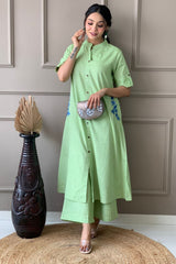 Our elegant designer Embroidary work & kurta with plazzo co-ord set pure cotton - Vastra Gehna