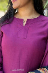 Our elegant designer printed work dupatta with kurta & plazzo co-ord set pure cotton - Vastra Gehna